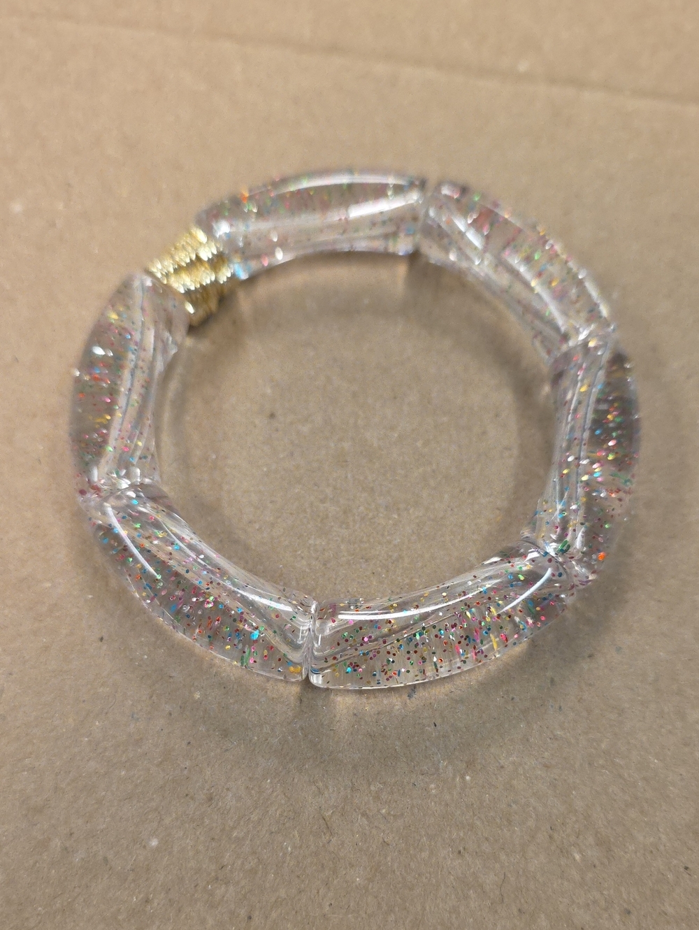 Clear Glitter Resin Bangle Bracelet